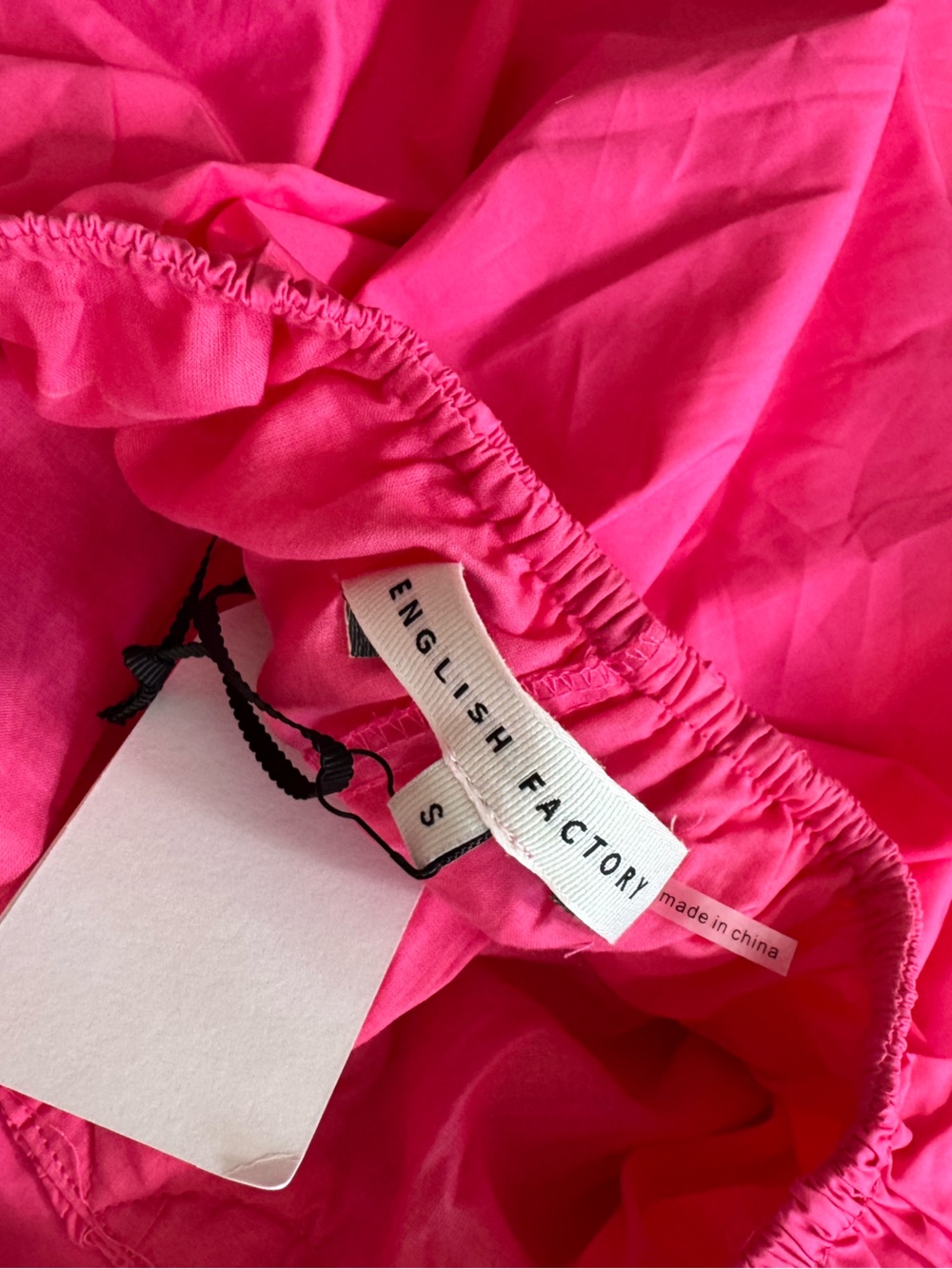 English Factory Hot Pink Tiered Midi Dress with Scalloped Trim - Picture 6 of 6